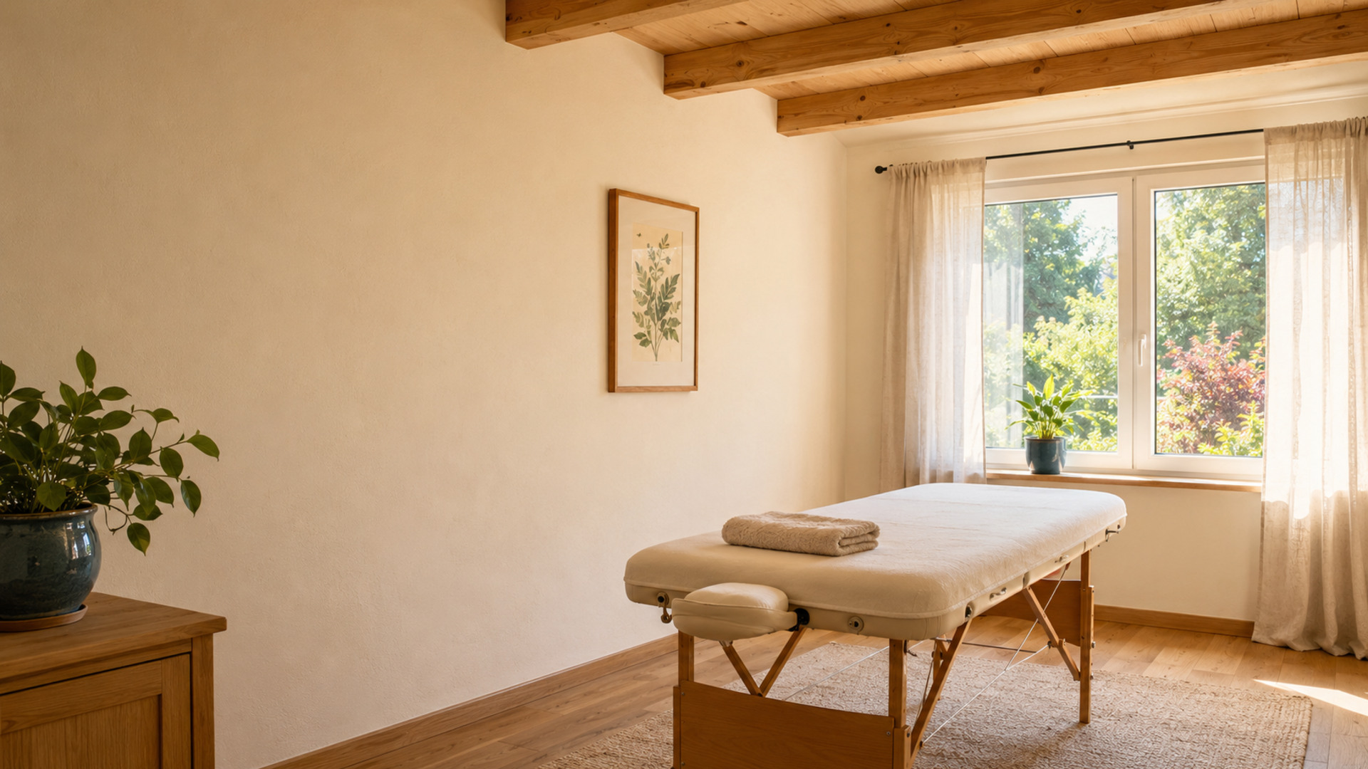 Ruhiger Raum für die persönlichen Reiki-Behandlungen